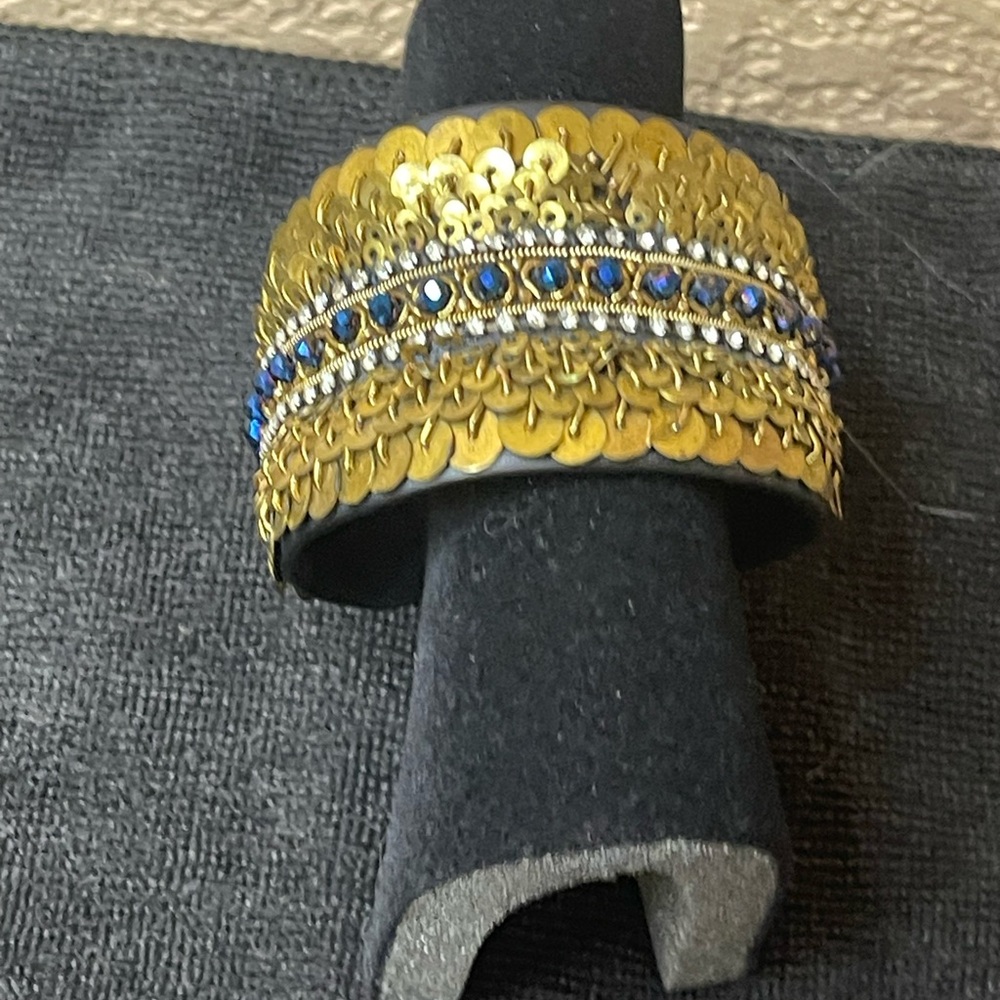 Chico's Gold and Blue Embellished Bracelet